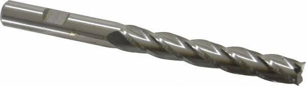 Cleveland - 3/8", 2-1/2" LOC, 3/8" Shank Diam, 4-1/4" OAL, 4 Flute, High Speed Steel Square End Mill - Single End, Uncoated, Spiral Flute, 30° Helix, Centercutting, Right Hand Cut, Right Hand Flute, Series HG-4C - Apex Tool & Supply
