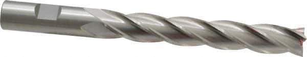 Cleveland - 5/8", 4" LOC, 5/8" Shank Diam, 6-1/8" OAL, 4 Flute, High Speed Steel Square End Mill - Single End, Uncoated, Spiral Flute, 30° Helix, Centercutting, Right Hand Cut, Right Hand Flute, Series HG-4C - Apex Tool & Supply