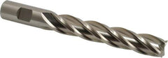 Cleveland - 3/4", 4" LOC, 3/4" Shank Diam, 6-1/4" OAL, 4 Flute, High Speed Steel Square End Mill - Single End, Uncoated, Spiral Flute, 30° Helix, Centercutting, Right Hand Cut, Right Hand Flute, Series HG-4C - Apex Tool & Supply