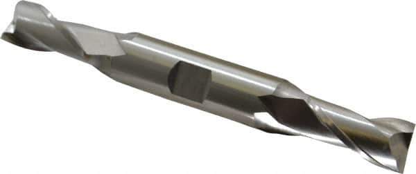 Cleveland - 9/16", 1-1/8" LOC, 5/8" Shank Diam, 5" OAL, 2 Flute, Cobalt Square End Mill - Double End, Uncoated, Spiral Flute, 30° Helix, Centercutting, Right Hand Cut, Right Hand Flute, Series HDC-2 - Apex Tool & Supply