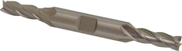 Cleveland - 17/64", 11/16" LOC, 3/8" Shank Diam, 3-3/8" OAL, 4 Flute, Cobalt Square End Mill - Double End, Uncoated, Spiral Flute, 30° Helix, Centercutting, Right Hand Cut, Right Hand Flute, Series HDC-4C - Apex Tool & Supply