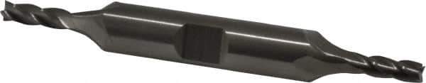 Cleveland - 5/32", 7/16" LOC, 3/8" Shank Diam, 3-1/8" OAL, 4 Flute, Cobalt Square End Mill - Double End, Uncoated, Spiral Flute, 30° Helix, Centercutting, Right Hand Cut, Right Hand Flute, Series HDC-4C - Apex Tool & Supply