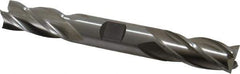 Cleveland - 5/8", 1-3/8" LOC, 5/8" Shank Diam, 5" OAL, 4 Flute, Cobalt Square End Mill - Double End, Uncoated, Spiral Flute, 30° Helix, Centercutting, Right Hand Cut, Right Hand Flute, Series HDC-4C - Apex Tool & Supply