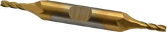 Cleveland - 1/8", 3/8" LOC, 3/8" Shank Diam, 3-1/16" OAL, 4 Flute, Cobalt Square End Mill - Double End, TiN Finish, Spiral Flute, 30° Helix, Centercutting, Right Hand Cut, Right Hand Flute, Series HDC-4C - Apex Tool & Supply