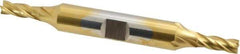 Cleveland - 3/16", 1/2" LOC, 3/8" Shank Diam, 3-1/4" OAL, 4 Flute, Cobalt Square End Mill - Double End, TiN Finish, Spiral Flute, 30° Helix, Centercutting, Right Hand Cut, Right Hand Flute, Series HDC-4C - Apex Tool & Supply