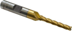 Cleveland - 5/16", 3/4" LOC, 3/8" Shank Diam, 3-1/2" OAL, 4 Flute, Cobalt Square End Mill - Double End, TiN Finish, Spiral Flute, 30° Helix, Centercutting, Right Hand Cut, Right Hand Flute, Series HDC-4C - Apex Tool & Supply