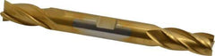 Cleveland - 3/8", 3/4" LOC, 3/8" Shank Diam, 3-1/2" OAL, 4 Flute, Cobalt Square End Mill - Double End, TiN Finish, Spiral Flute, 30° Helix, Centercutting, Right Hand Cut, Right Hand Flute, Series HDC-4C - Apex Tool & Supply