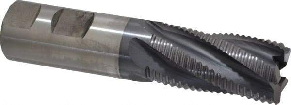 Cleveland - 1" Diam, Coarse Pitch, 2" LOC, 5 Flute Powdered Metal Roughing Square End Mill - TiCN Finish, 4-1/2" OAL, 1" Shank Diam, Single End, 30° Helix - Apex Tool & Supply