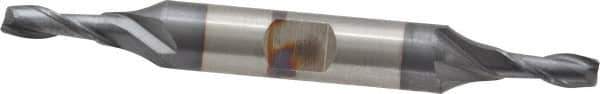 Cleveland - 3/16", 7/16" LOC, 3/8" Shank Diam, 3-1/4" OAL, 2 Flute, Cobalt Square End Mill - Double End, TiCN Finish, Spiral Flute, 30° Helix, Centercutting, Right Hand Cut, Right Hand Flute, Series HDC-2 - Apex Tool & Supply