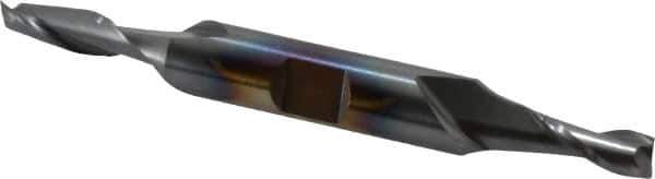 Cleveland - 7/32", 1/2" LOC, 3/8" Shank Diam, 3-1/4" OAL, 2 Flute, Cobalt Square End Mill - Double End, TiCN Finish, Spiral Flute, 30° Helix, Centercutting, Right Hand Cut, Right Hand Flute, Series HDC-2 - Apex Tool & Supply