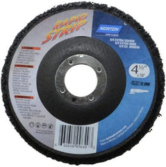 Norton - 4-1/2" Wheel Diam, 1/2" Wheel Thickness, 7/8" Arbor Hole, Type 27 Depressed Center Wheel - Silicon Carbide, 12,000 Max RPM, Compatible with Angle Grinder, Drill, Flexible Shaft Motor & Straight Shaft Grinder - Apex Tool & Supply