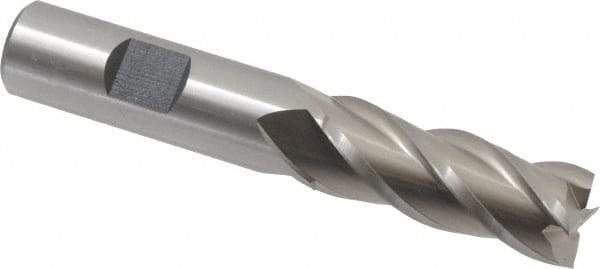 Cleveland - 5/8", 1-5/8" LOC, 5/8" Shank Diam, 3-3/4" OAL, 4 Flute, Powdered Metal Square End Mill - Single End, Uncoated, Spiral Flute, 37° Helix, Centercutting, Right Hand Cut, Right Hand Flute, Series PM-4 - Apex Tool & Supply