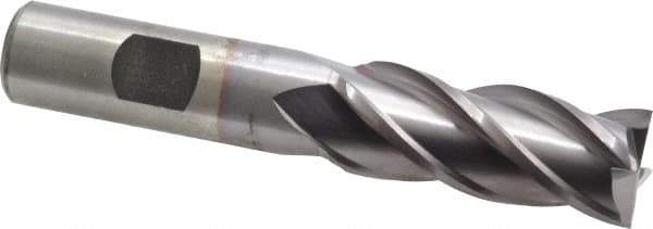 Cleveland - 11/16", 1-5/8" LOC, 5/8" Shank Diam, 3-3/4" OAL, 4 Flute, Powdered Metal Square End Mill - Single End, TiCN Finish, Spiral Flute, 37° Helix, Centercutting, Right Hand Cut, Right Hand Flute, Series PM-4 - Apex Tool & Supply