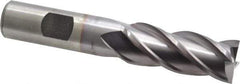 Cleveland - 11/16", 1-5/8" LOC, 5/8" Shank Diam, 3-3/4" OAL, 4 Flute, Powdered Metal Square End Mill - Single End, TiCN Finish, Spiral Flute, 37° Helix, Centercutting, Right Hand Cut, Right Hand Flute, Series PM-4 - Apex Tool & Supply