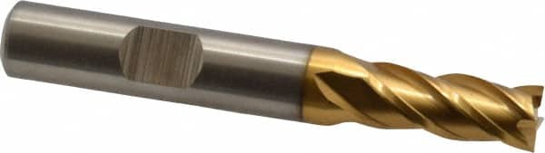 Cleveland - 5/16", 3/4" LOC, 3/8" Shank Diam, 2-1/2" OAL, 4 Flute, Powdered Metal Square End Mill - Apex Tool & Supply