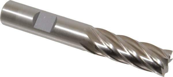 Cleveland - 1/2", 1-1/4" LOC, 1/2" Shank Diam, 3-1/4" OAL, 6 Flute, Cobalt Square End Mill - Single End, Uncoated, Spiral Flute, 30° Helix, Centercutting, Right Hand Cut, Right Hand Flute, Series HGC-4C - Apex Tool & Supply