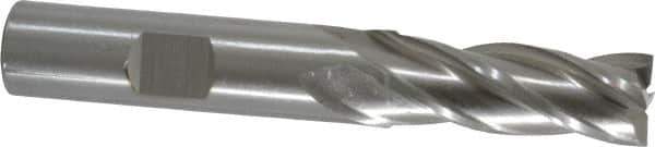 Cleveland - 15/32", 1-1/4" LOC, 1/2" Shank Diam, 3-1/4" OAL, 4 Flute, Cobalt Square End Mill - Single End, Uncoated, Spiral Flute, 30° Helix, Centercutting, Right Hand Cut, Right Hand Flute, Series HGC-4C - Apex Tool & Supply