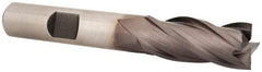 Cleveland - 7/16", 1" LOC, 3/8" Shank Diam, 2-11/16" OAL, 4 Flute, Cobalt Square End Mill - Single End, TiCN Finish, Spiral Flute, 30° Helix, Centercutting, Right Hand Cut, Right Hand Flute, Series HGC-4C - Apex Tool & Supply