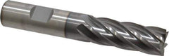 Cleveland - 5/8", 1-5/8" LOC, 5/8" Shank Diam, 3-1/4" OAL, 6 Flute, Cobalt Square End Mill - Single End, TiCN Finish, Spiral Flute, 30° Helix, Centercutting, Right Hand Cut, Right Hand Flute, Series HGC-4C - Apex Tool & Supply