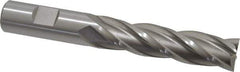 Cleveland - 3/4", 50.8mm LOC, 3/4" Shank Diam, 5-1/4" OAL, 4 Flute, Cobalt Square End Mill - Single End, Uncoated, Spiral Flute, 30° Helix, Centercutting, Right Hand Cut, Right Hand Flute, Series HGC-4C - Apex Tool & Supply