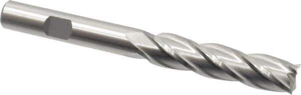 Cleveland - 7/16", 1-3/4" LOC, 3/8" Shank Diam, 3-3/4" OAL, 4 Flute, Cobalt Square End Mill - Single End, Uncoated, Spiral Flute, 30° Helix, Centercutting, Right Hand Cut, Right Hand Flute, Series HGC-4C - Apex Tool & Supply