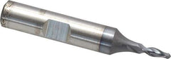 Cleveland - 1/8" Diam, 3/8" LOC, 2 Flute Cobalt Ball End Mill - TiCN Finish, Single End, 2-5/16" OAL, 3/8" Shank Diam, Spiral Flute - Apex Tool & Supply