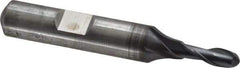 Cleveland - 3/16" Diam, 1/2" LOC, 2 Flute Cobalt Ball End Mill - TiCN Finish, Single End, 2-3/8" OAL, 3/8" Shank Diam, Spiral Flute - Apex Tool & Supply
