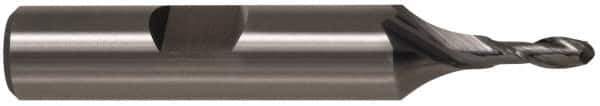 Cleveland - 5/8" Diam, 1-3/8" LOC, 2 Flute Cobalt Ball End Mill - Uncoated, Single End, 3-1/4" OAL, 5/8" Shank Diam, Spiral Flute - Apex Tool & Supply