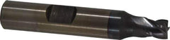 Cleveland - 1/4", 1/4" LOC, 3/8" Shank Diam, 2-1/16" OAL, 4 Flute, Powdered Metal Square End Mill - Single End, TiCN Finish, Spiral Flute, 37° Helix, Centercutting, Right Hand Cut, Right Hand Flute, Series PM-4 - Apex Tool & Supply