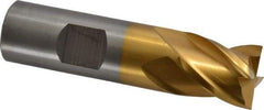 Cleveland - 3/4", 3/4" LOC, 3/4" Shank Diam, 3" OAL, 4 Flute, Powdered Metal Square End Mill - Single End, TiN Finish, Spiral Flute, 37° Helix, Centercutting, Right Hand Cut, Right Hand Flute, Series PM-4 - Apex Tool & Supply