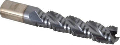 Cleveland - 1" Diam, Coarse Pitch, 4" LOC, 3 Flute Powdered Metal Corner Radius Roughing End Mill - TiCN Finish, 6-1/2" OAL, 1" Shank Diam, Single End, Centercutting, 42° Helix - Apex Tool & Supply