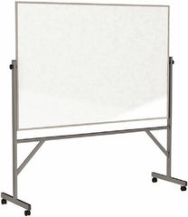 Ghent - 78" High x 77" Wide Reversible Dry Erase Board - Porcelain, 20" Deep, Includes Eraser & 4 Markers - Apex Tool & Supply
