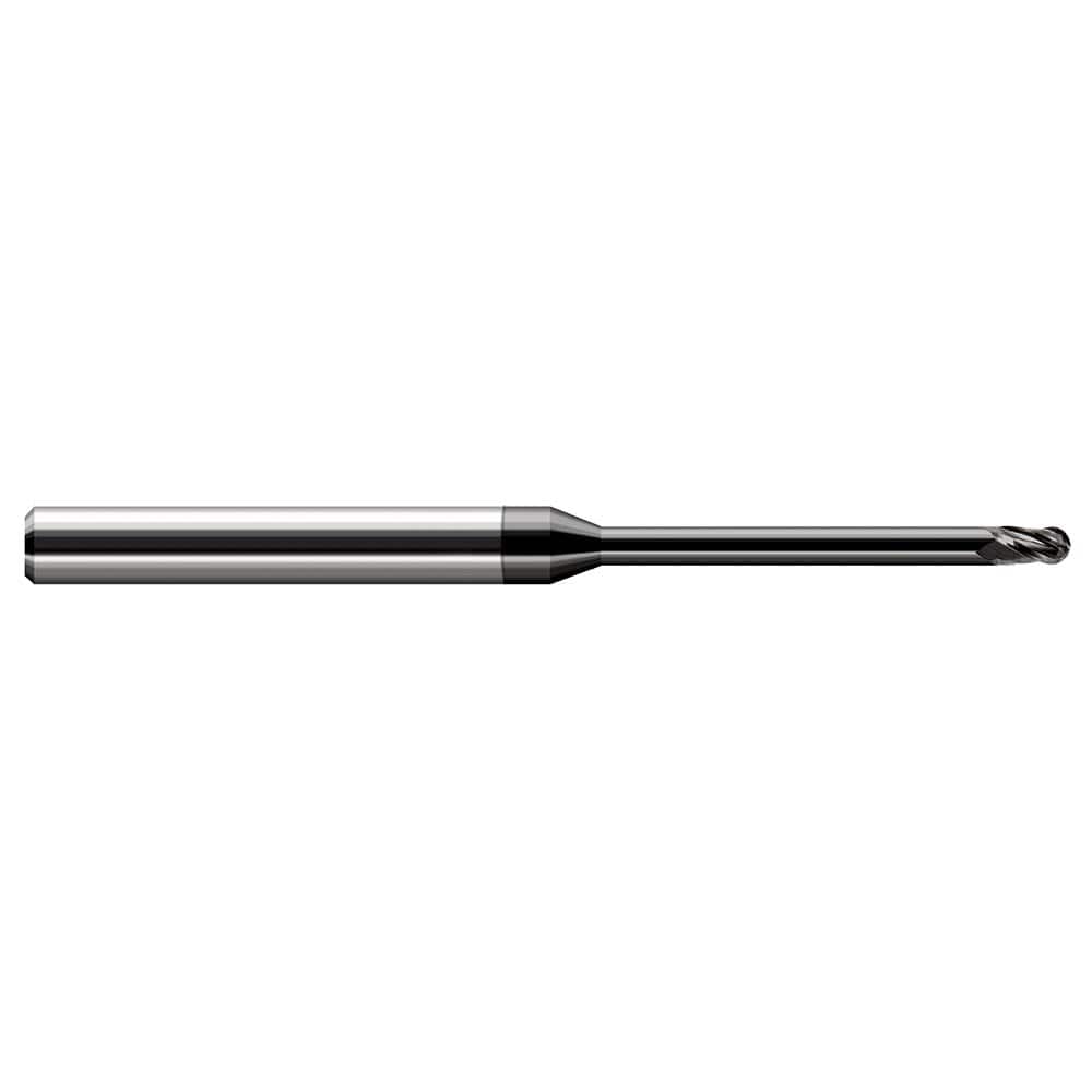 Harvey Tool - Ball End Mills; Mill Diameter (Decimal Inch): 0.0450 ; Number of Flutes: 3 ; Length of Cut (mm): 1.7000 ; Length of Cut (Decimal Inch): 0.0670 ; Material: Solid Carbide ; Overall Length (Inch): 2-1/2 - Exact Industrial Supply
