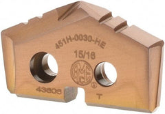 Allied Machine and Engineering - 15/16" Diam x 5/32" Thick, Seat Code 1, 132° Included Angle Spade Drill Insert - AM200 Coated, Cobalt, Grade Super Cobalt, Series GEN2 T-A - Apex Tool & Supply