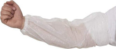 PRO-SAFE - Size L, White Polypropylene Disposable Sleeve - 18" Long Sleeve, Elastic Opening at Both Ends - Apex Tool & Supply