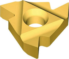 Vargus - 5EL External Left Hand ISO Laydown Threading Insert - Grade VKX, TiN Coated Carbide, 15.88mm Inscribed Circle - Apex Tool & Supply