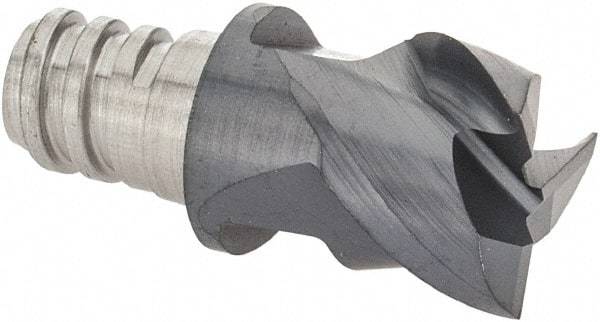 Iscar - MM EC Grade IC908 Carbide End Milling Tip Insert - TiAlN Finish, 3 Flutes, 5/16" Cutting Diam, 0.2" Depth of Cut, 0.39" Extension, 45° Helix - Apex Tool & Supply