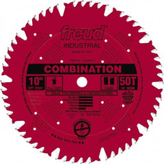 Freud - 10" Diam, 5/8" Arbor Hole Diam, 50 Tooth Wet & Dry Cut Saw Blade - Carbide-Tipped, Standard Round Arbor - Apex Tool & Supply
