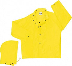 MCR Safety - Size 2XL, Yellow, Rain Jacket - 62" Chest, Attached Hood - Apex Tool & Supply