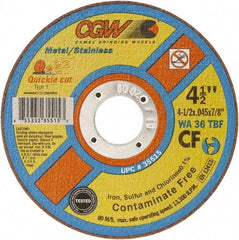 Camel Grinding Wheels - 7" 36 Grit Aluminum Oxide Cutoff Wheel - 1/16" Thick, 7/8" Arbor, 8,500 Max RPM - Apex Tool & Supply
