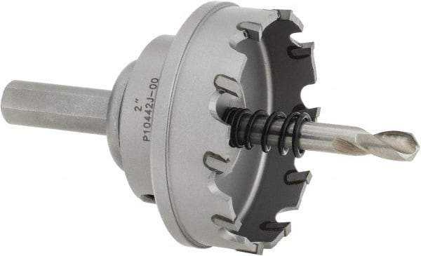 Hougen - 2" Diam, 1/8" Cutting Depth, Hole Saw - Carbide-Tipped Saw, Toothed Edge - Apex Tool & Supply