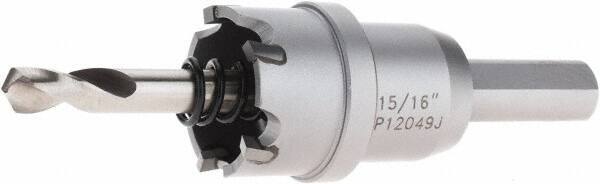 Hougen - 15/16" Diam, 1/8" Cutting Depth, Hole Saw - Carbide-Tipped Saw, Toothed Edge - Apex Tool & Supply