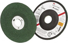 3M - 36 Grit, 4-1/2" Wheel Diam, 1/8" Wheel Thickness, 7/8" Arbor Hole, Type 27 Depressed Center Wheel - Ceramic - Apex Tool & Supply