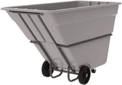 Akro-Mils - 2,000 Lb Load Capacity, 1 1/2 Cu Yd, Plastic Tilt Truck - 39" Wide x 85" Long x 51" High, Gray - Apex Tool & Supply