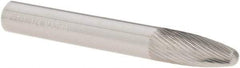 M.A. Ford - 1/4" Cut Diam, 1/4" Shank Diam, Tree with Radius Head Double Cut Burr - Carbide, Radius End, 5/8" LOC, 2" OAL - Apex Tool & Supply