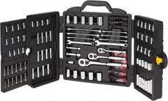 Stanley - 170 Piece 1/4, 3/8 & 1/2" Drive Standard Deep Socket Set - Inch/Metric Measurement Standard - Apex Tool & Supply