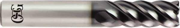 OSG - 1/2", 5 Flute, Solid Carbide, 0.06" Corner Radius End Mill - 3" OAL, 1" LOC - Apex Tool & Supply