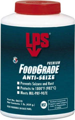 LPS - 1 Lb Brush Top Food Grade Anti-Seize Lubricant - Metal Free, -1,800°F, Opaque Off-White, Food Grade - Apex Tool & Supply