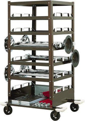 Tensator - 450 Lb Capacity, 32" Wide x 32" Long x 72" High Storage Rack Cart - 6 Shelf, Steel, Rubber Casters - Apex Tool & Supply