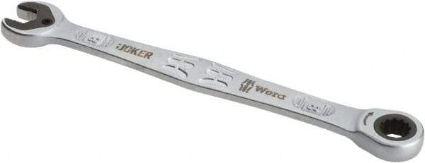Wera - 8mm 12 Point Combination Wrench - 5-11/16" OAL, Chrome Molybdenum Steel, Satin Finish - Apex Tool & Supply
